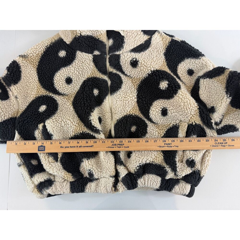 Urban Outfitters Yin Yang Sherpa Fleece Jacket Womens XS Full Zip Cropped - Picture 8 of 12